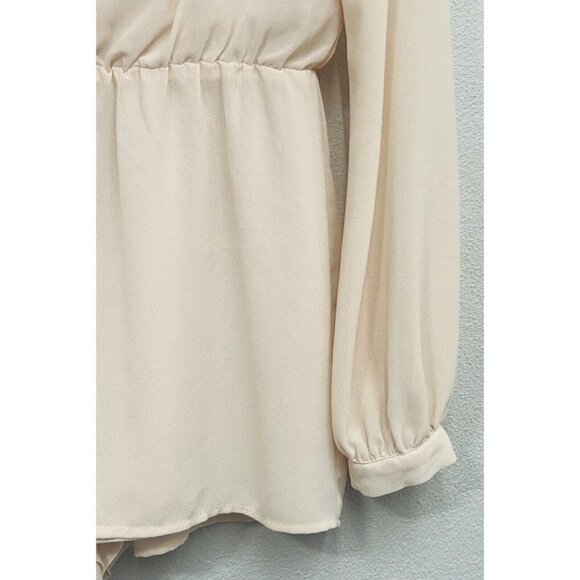Lovers + Friends Romper Size Small Beige Pale Pink Long Sleeve Sheer Festival - Picture 7 of 15